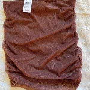 NWT brown shimmer mini skirt M